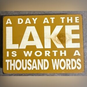 Yellow Wall Decor Sign - A Day at the Lake